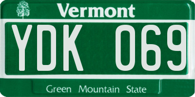 VT license plate YDK069