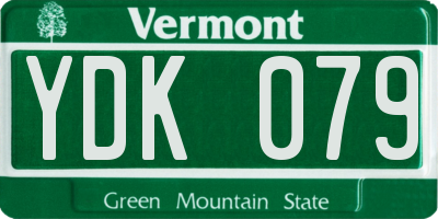 VT license plate YDK079