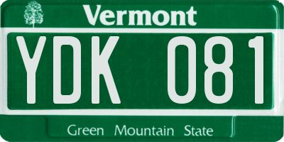 VT license plate YDK081