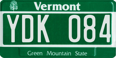 VT license plate YDK084