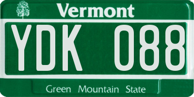 VT license plate YDK088
