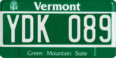 VT license plate YDK089