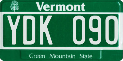 VT license plate YDK090
