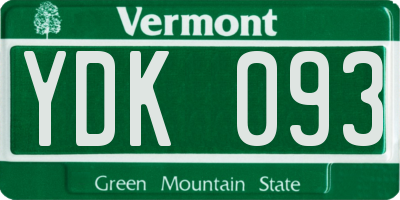 VT license plate YDK093