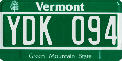 VT license plate YDK094