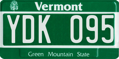 VT license plate YDK095