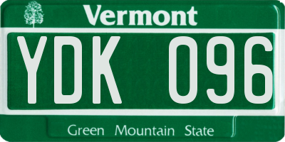 VT license plate YDK096