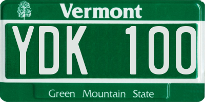 VT license plate YDK100