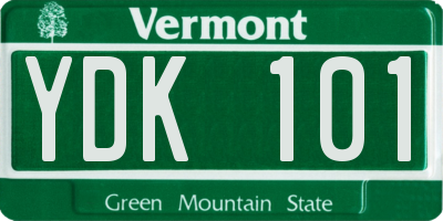 VT license plate YDK101