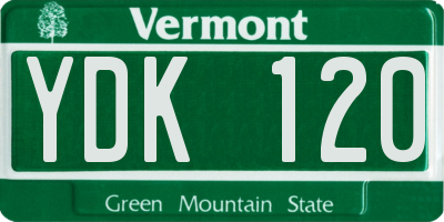 VT license plate YDK120