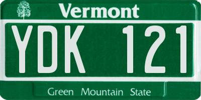 VT license plate YDK121