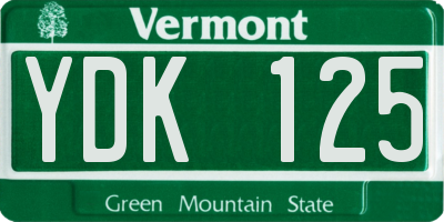 VT license plate YDK125