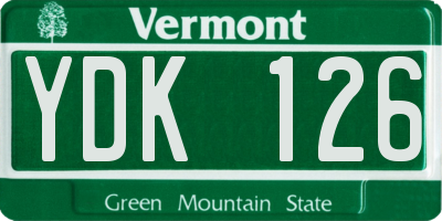 VT license plate YDK126