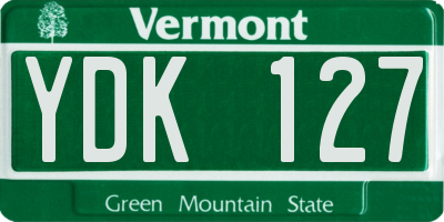 VT license plate YDK127