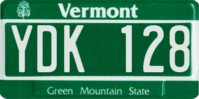 VT license plate YDK128