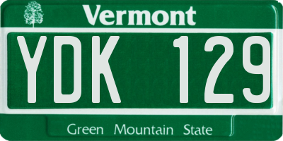 VT license plate YDK129