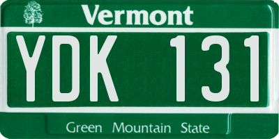VT license plate YDK131