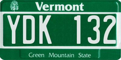 VT license plate YDK132