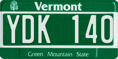 VT license plate YDK140