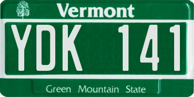 VT license plate YDK141