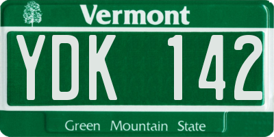 VT license plate YDK142