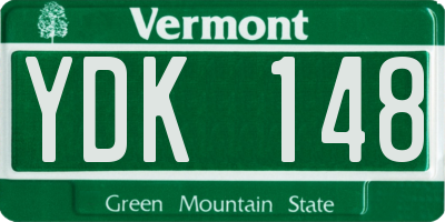VT license plate YDK148