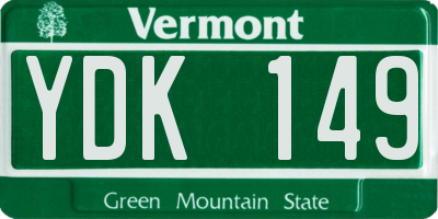 VT license plate YDK149