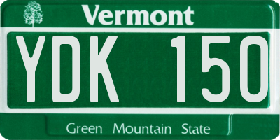 VT license plate YDK150