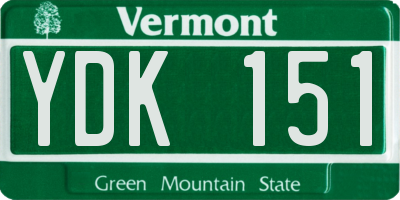 VT license plate YDK151