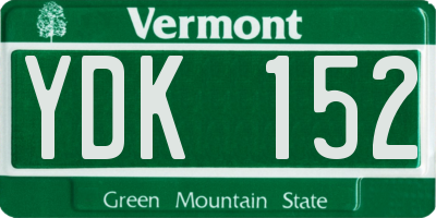 VT license plate YDK152