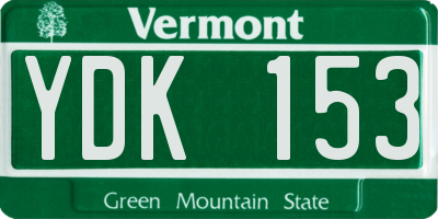 VT license plate YDK153