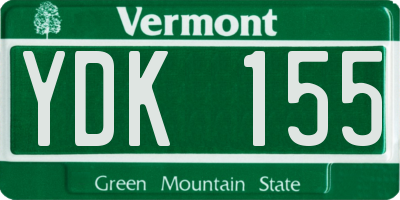 VT license plate YDK155