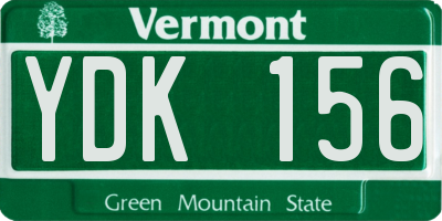 VT license plate YDK156