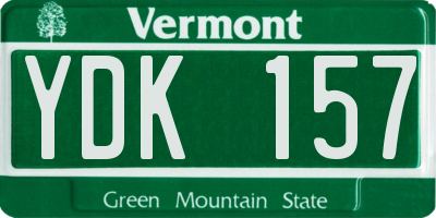 VT license plate YDK157