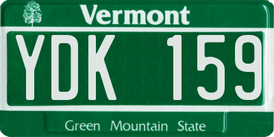 VT license plate YDK159