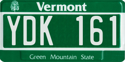 VT license plate YDK161