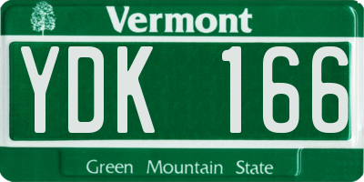 VT license plate YDK166