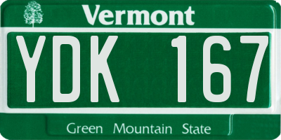 VT license plate YDK167