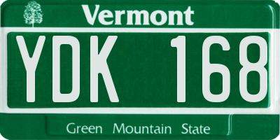 VT license plate YDK168