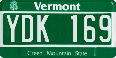 VT license plate YDK169