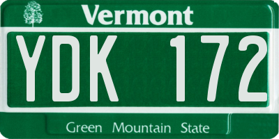 VT license plate YDK172