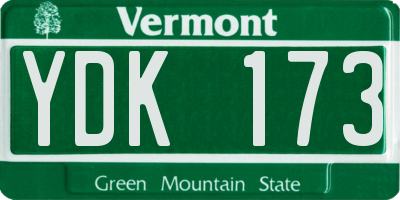 VT license plate YDK173