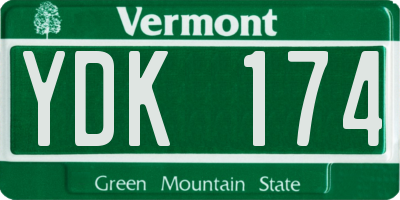 VT license plate YDK174