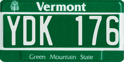 VT license plate YDK176