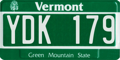 VT license plate YDK179