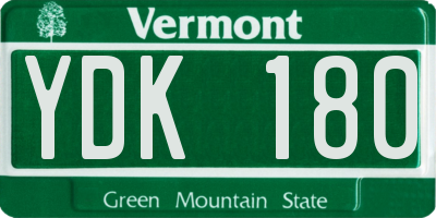 VT license plate YDK180