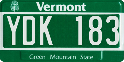 VT license plate YDK183