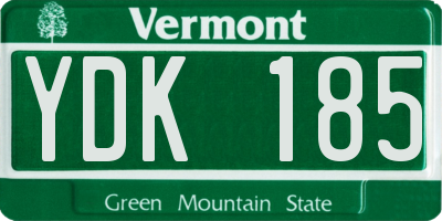 VT license plate YDK185
