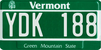 VT license plate YDK188