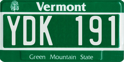 VT license plate YDK191